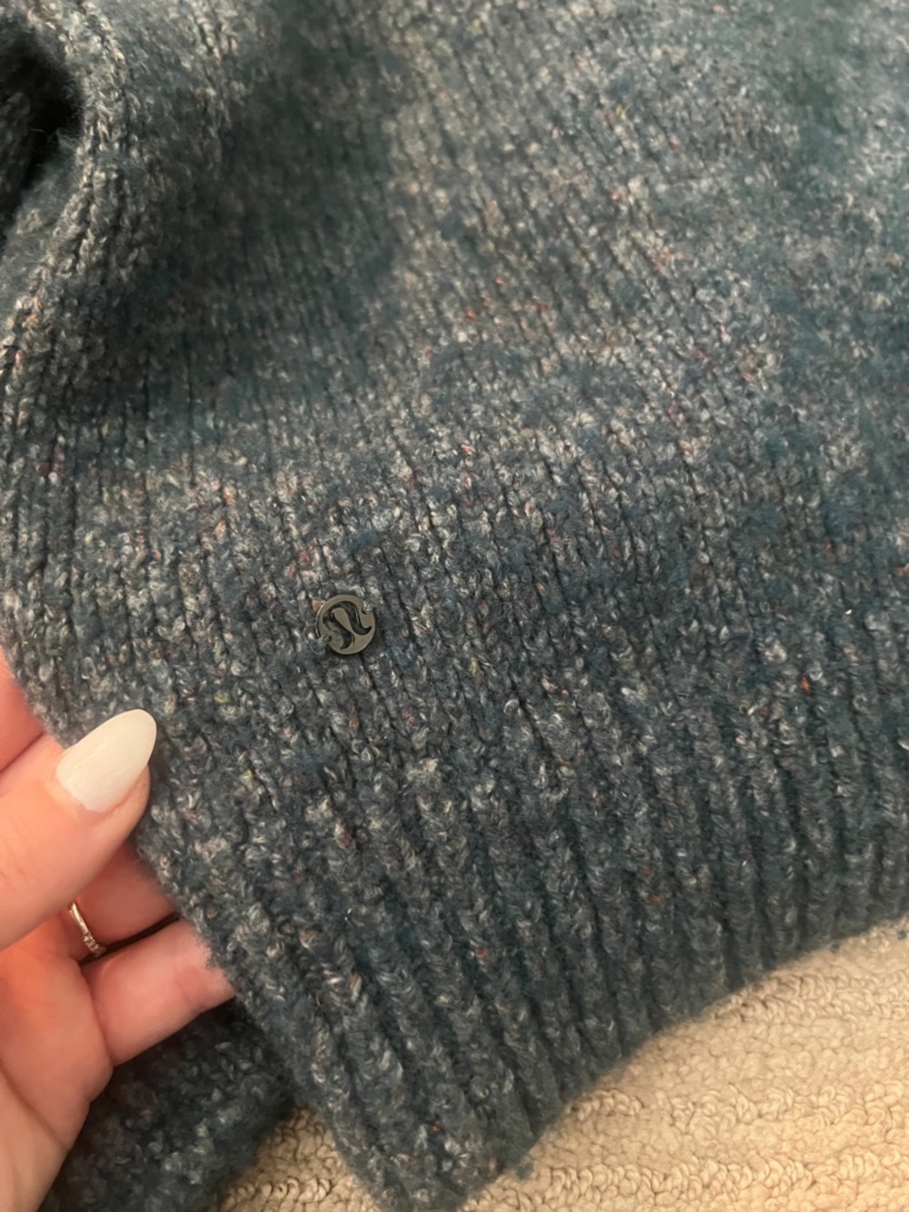 LULULEMON wool blend - button up - color heathered teel shadow size M - Picture 4 of 5